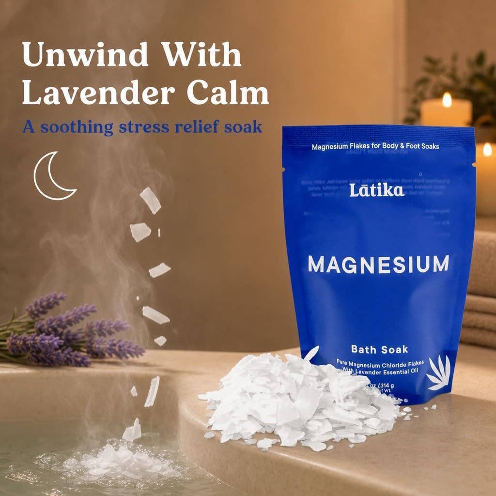 Magnesium Bath Salt - Lavender Flakes, 4 oz