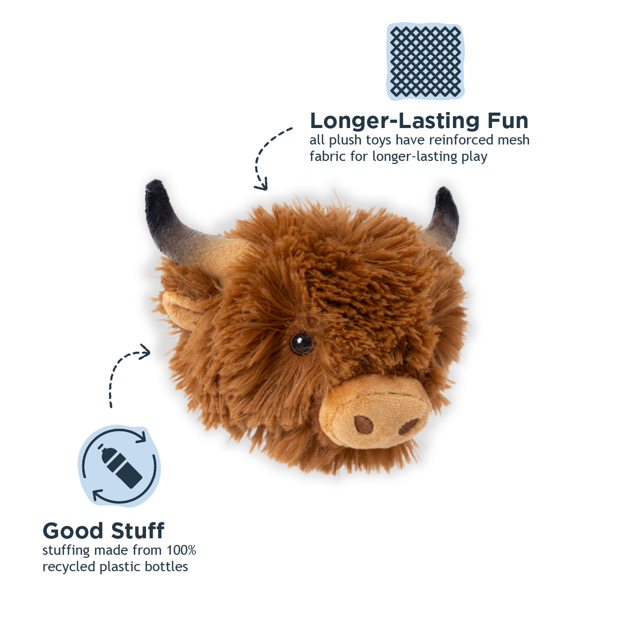 Highland Cow 2-in-1 Fetch Ball Dog Toy