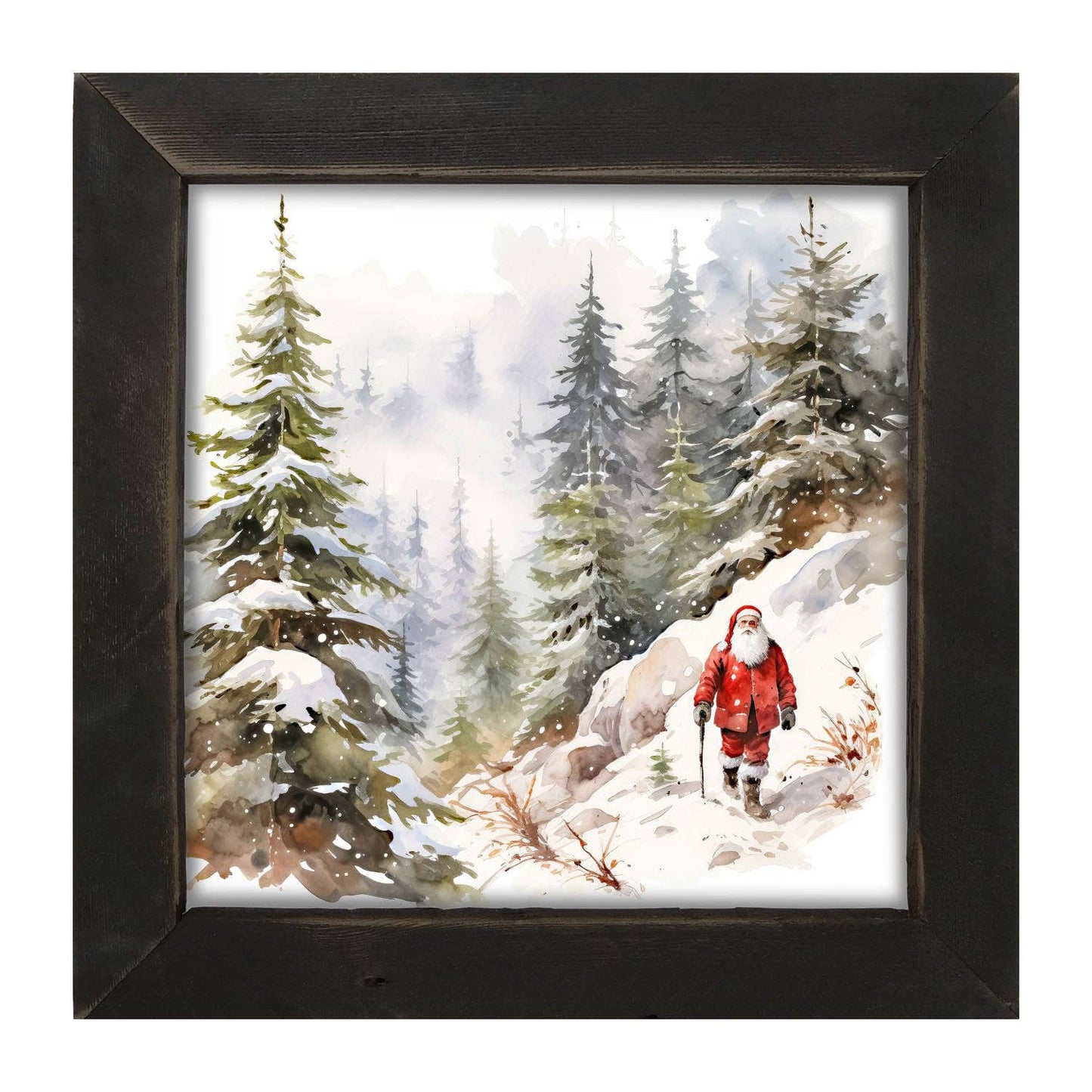 Santa on a hike: Black / Small