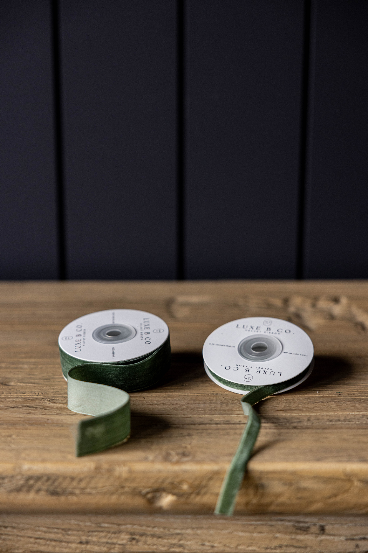 Forest Green Velvet Ribbon Holiday Decor: Medium