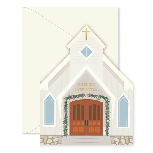 Wedding Chapel Die-Cut Greeting Card