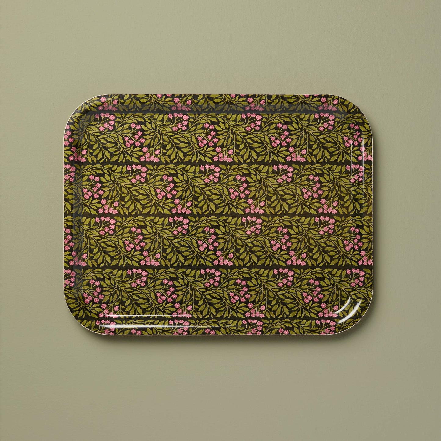 Green Flora Medium Tray