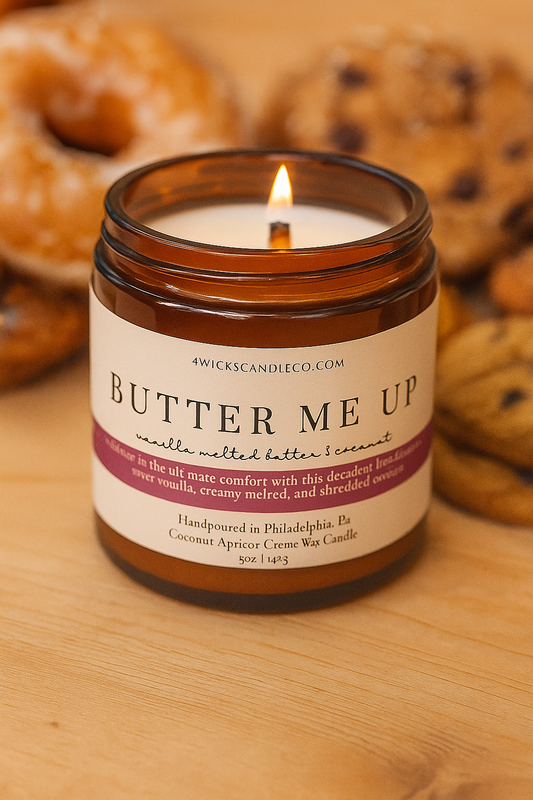 Butter Me Up Candle - 5oz Amber Jar & Wood Wick