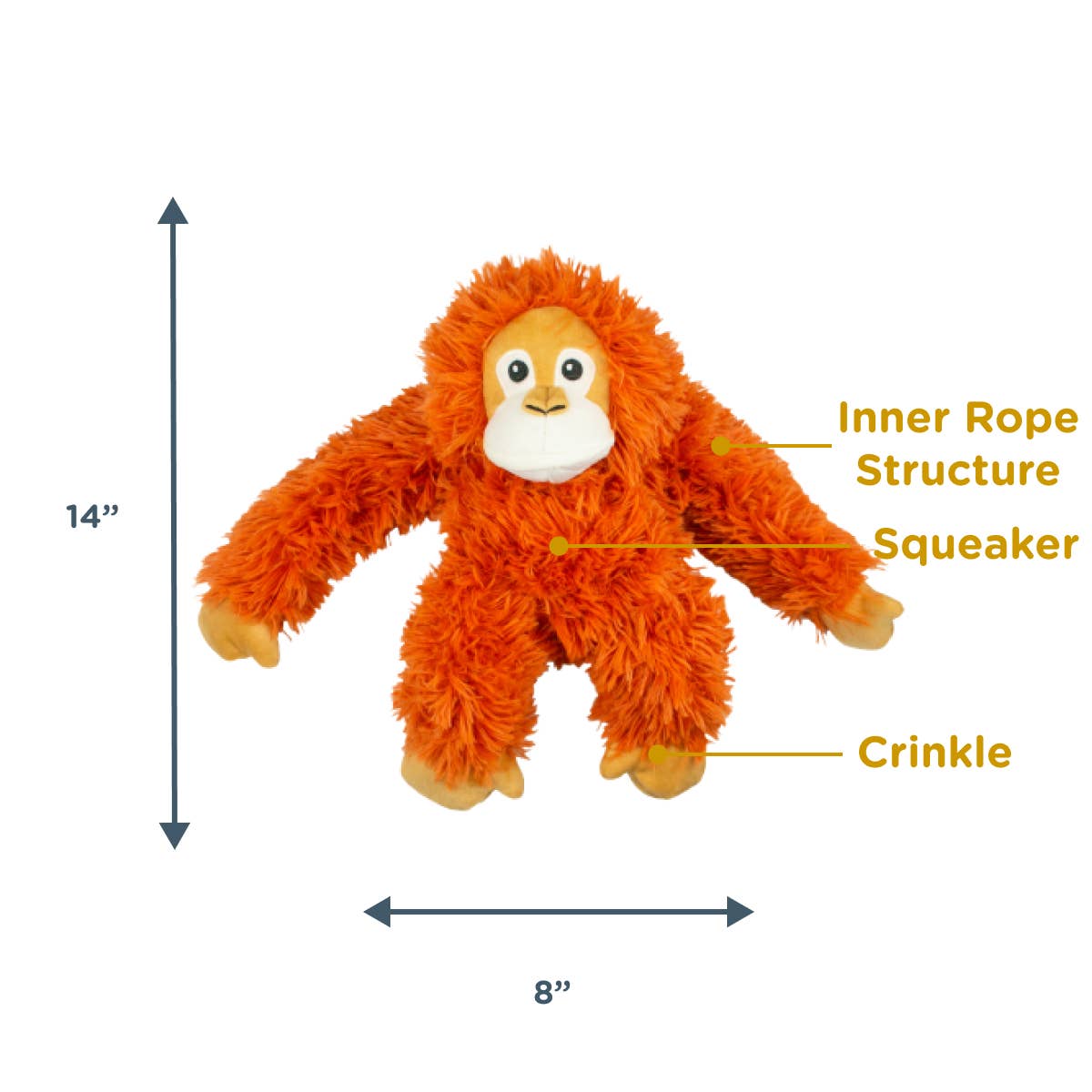 Orangutan Rope Body Dog Toy