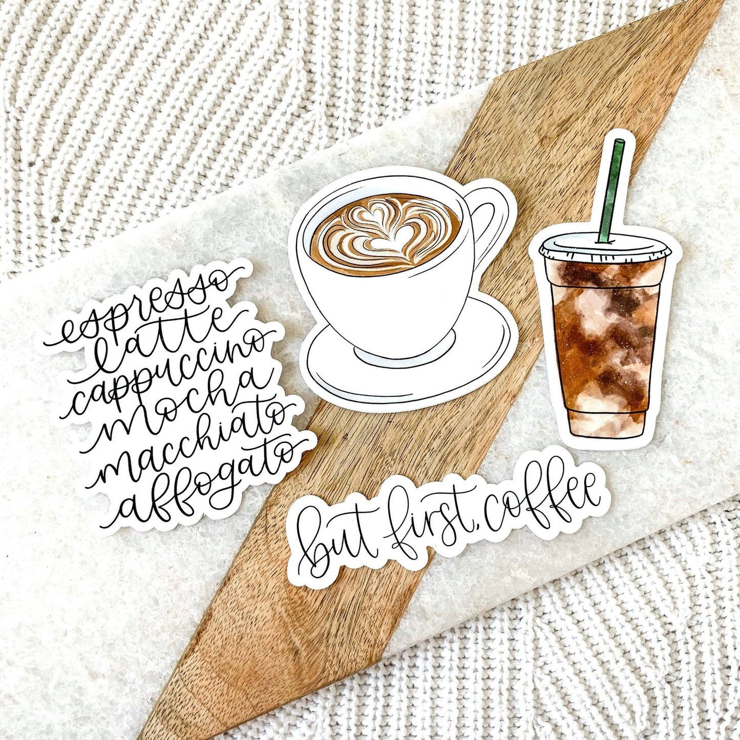 Iced Coffee Sticker 4x2in.