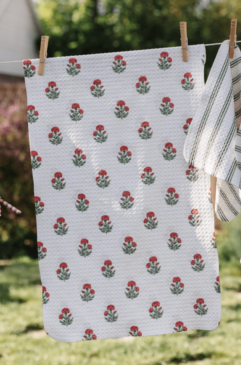 Valerie's Block Print Floral Red by MotherhoodMustHaves