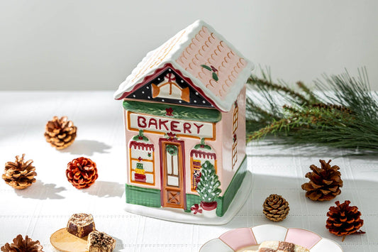 Holiday Bakery House Cookie Jar