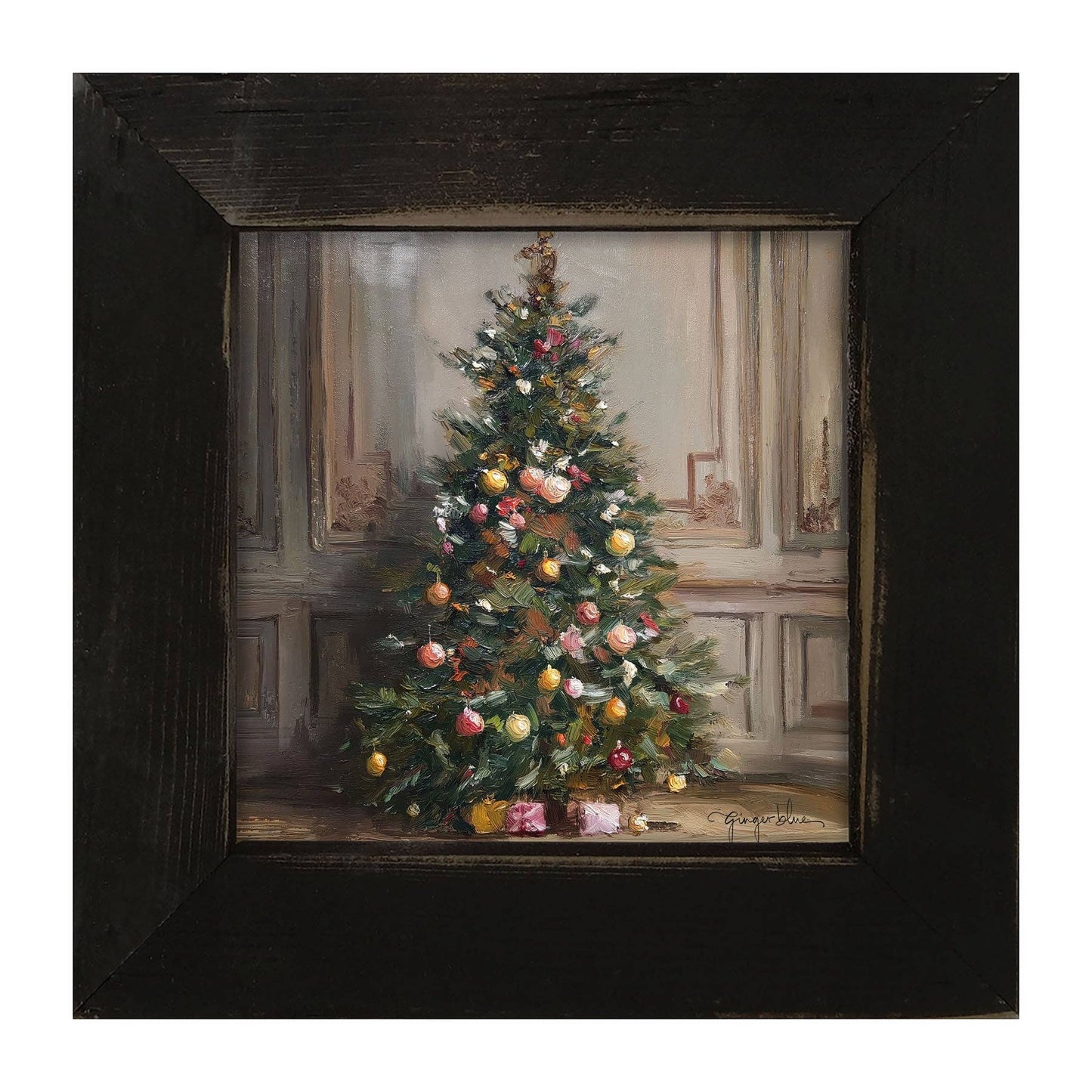 Christmas Tree with Presents: Black / Small