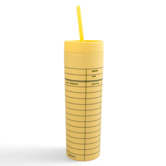 Yellow Library Card 16oz Tumbler