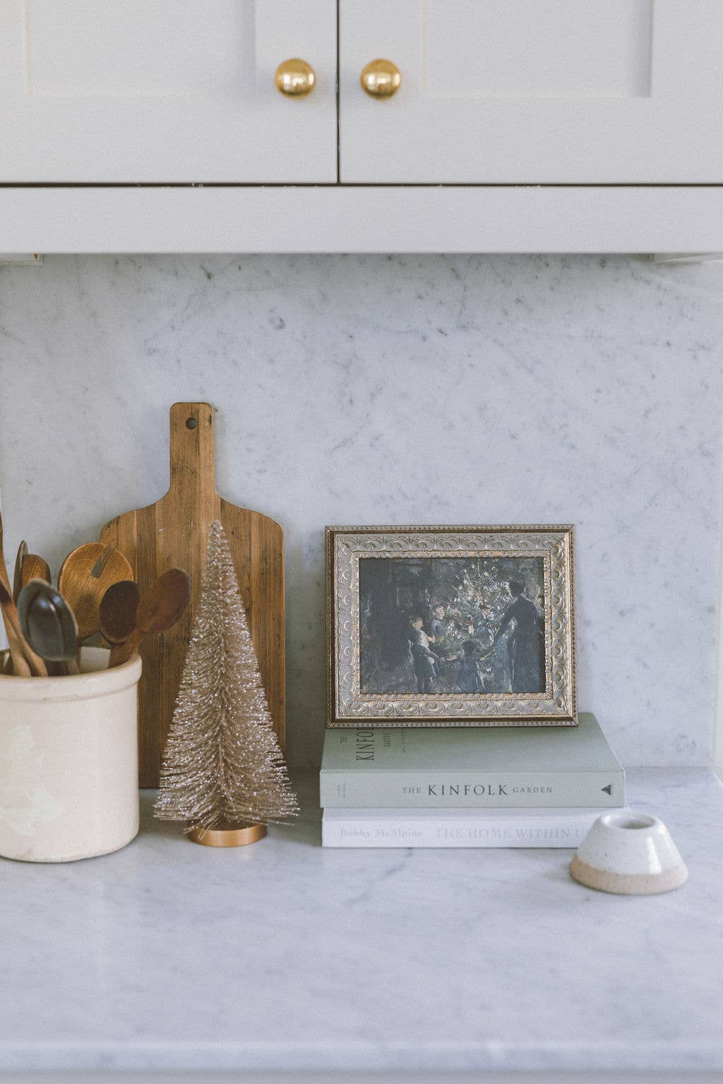 Gather Around the Tree Framed Antique Art: 10x8