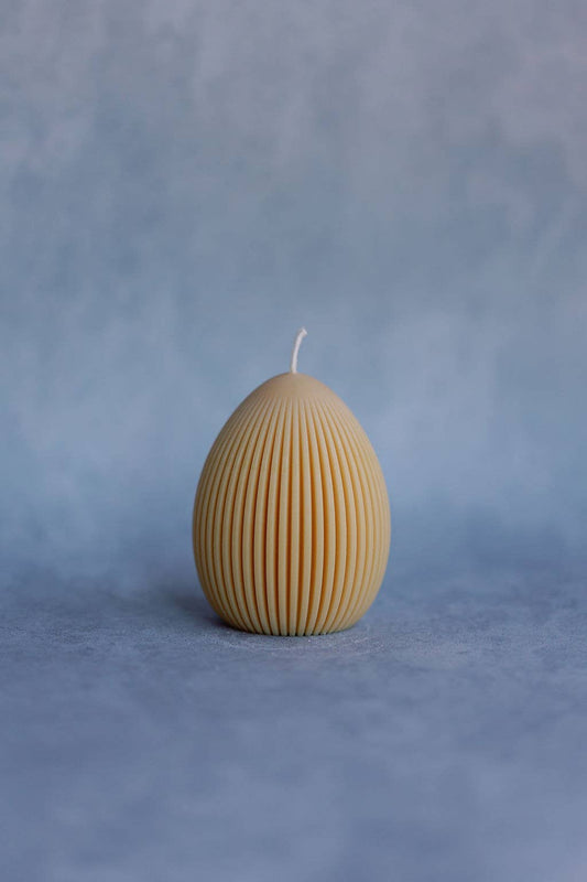 Easter egg candle, tabletop decor, unique home decor: Light beige / Unscented