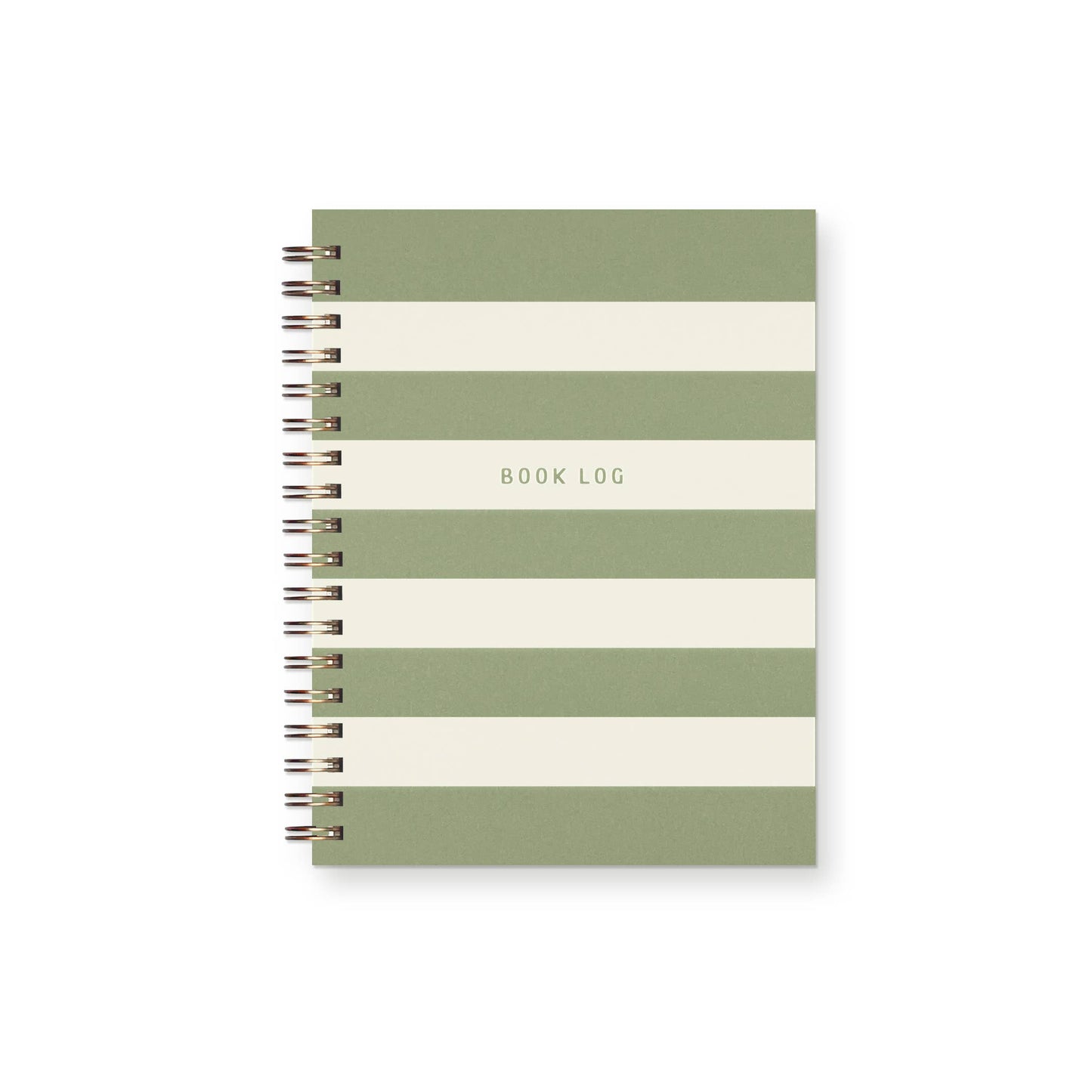 Striped Book Log Reading Journal: Aloe Cover | White Ink