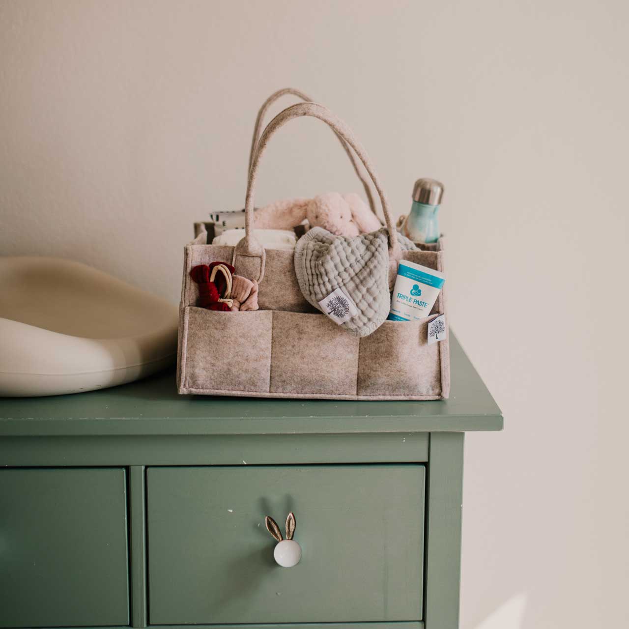 Diaper Caddy in Oatmeal: Large (16 x 10 x 7")