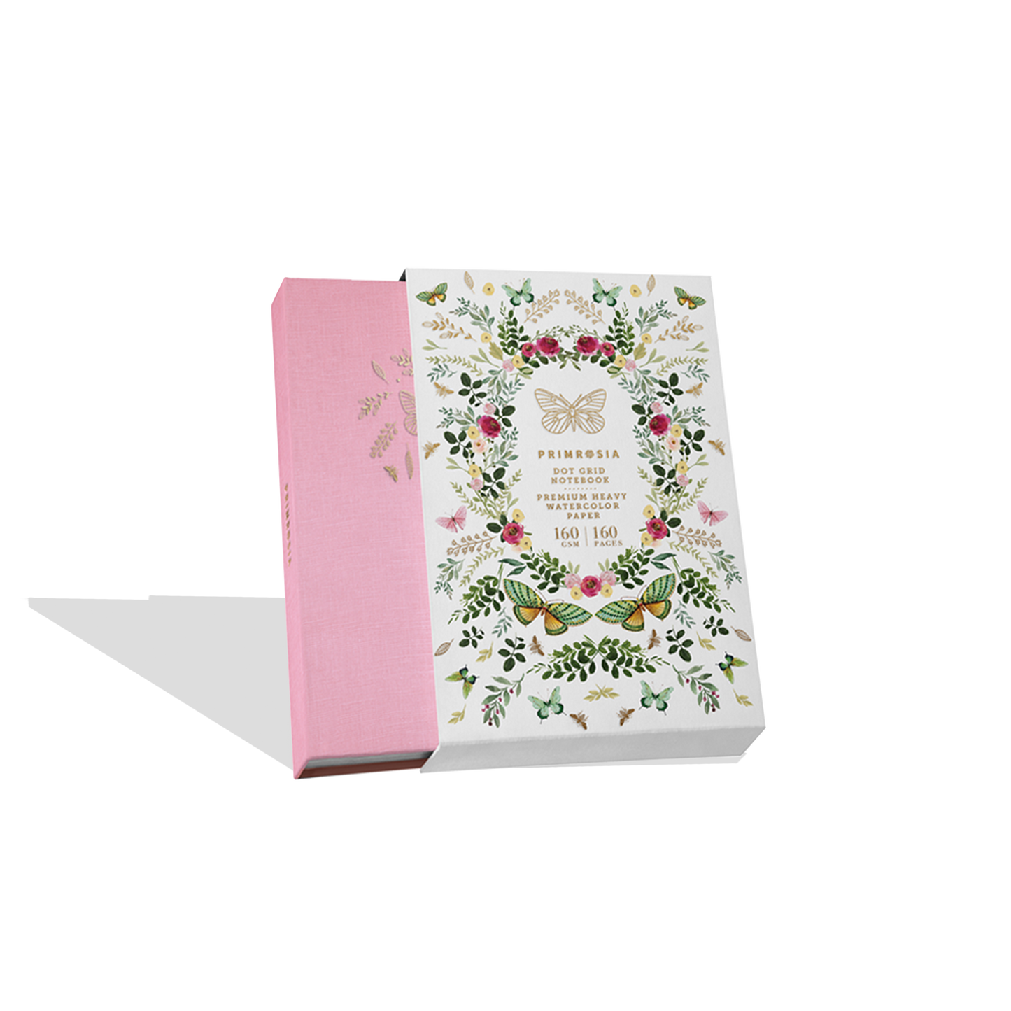 'Butterfly' Pink – Watercolor Dot Grid Journal A5