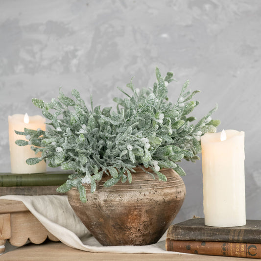 12" Frosted Mistletoe Bush