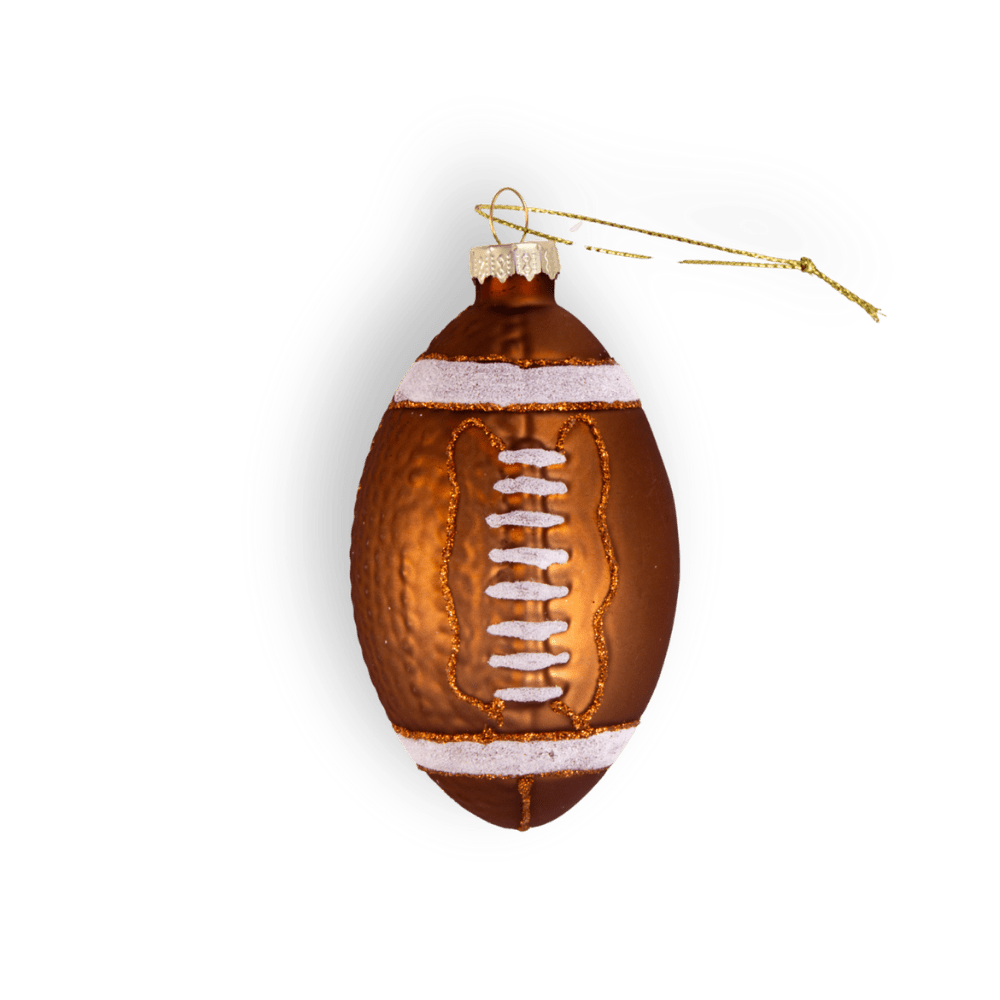 Football, Retro Shiny Sport Glass Christmas Ornament