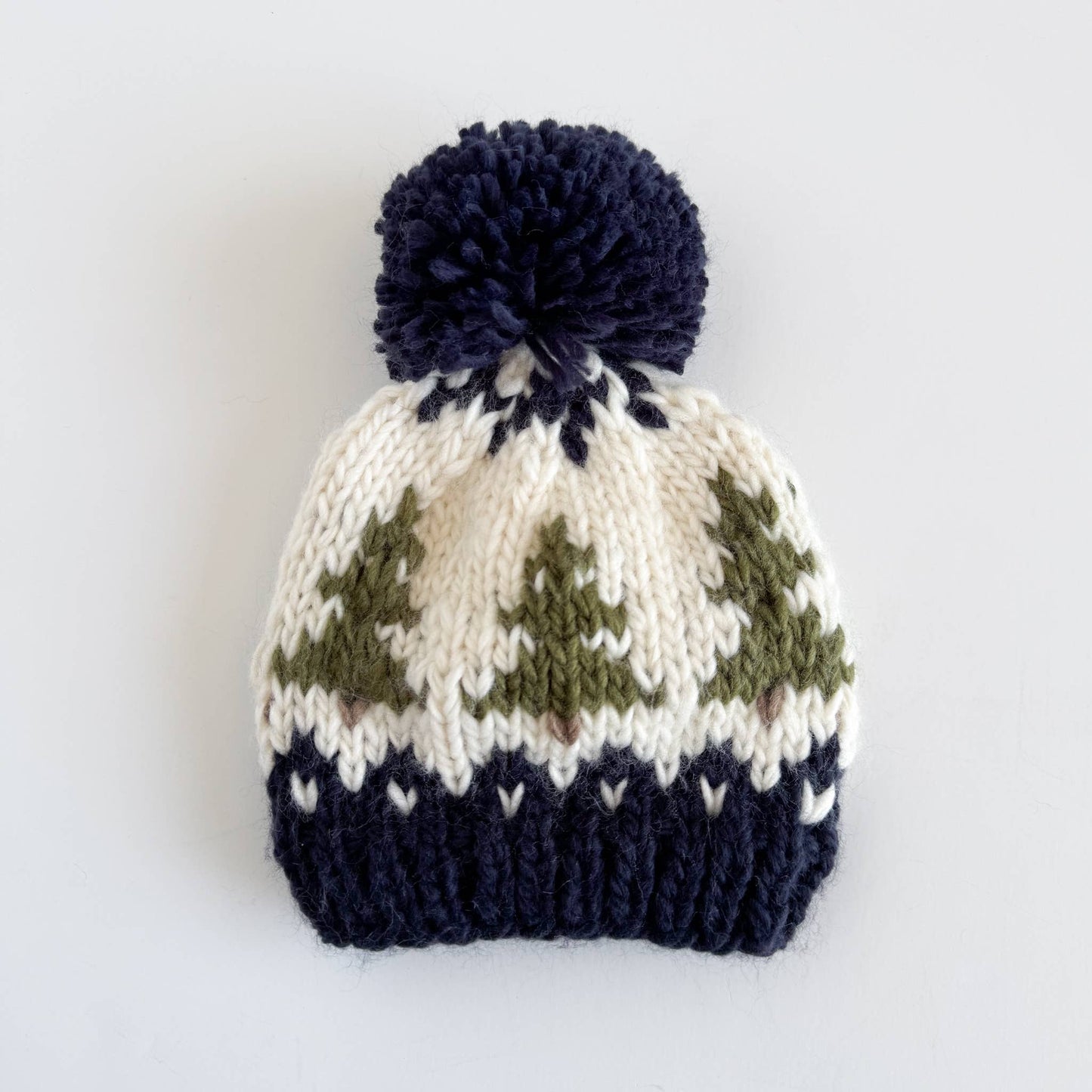 Tree Hat Navy Baby Kid Pom Beanie Fall Winter Matching