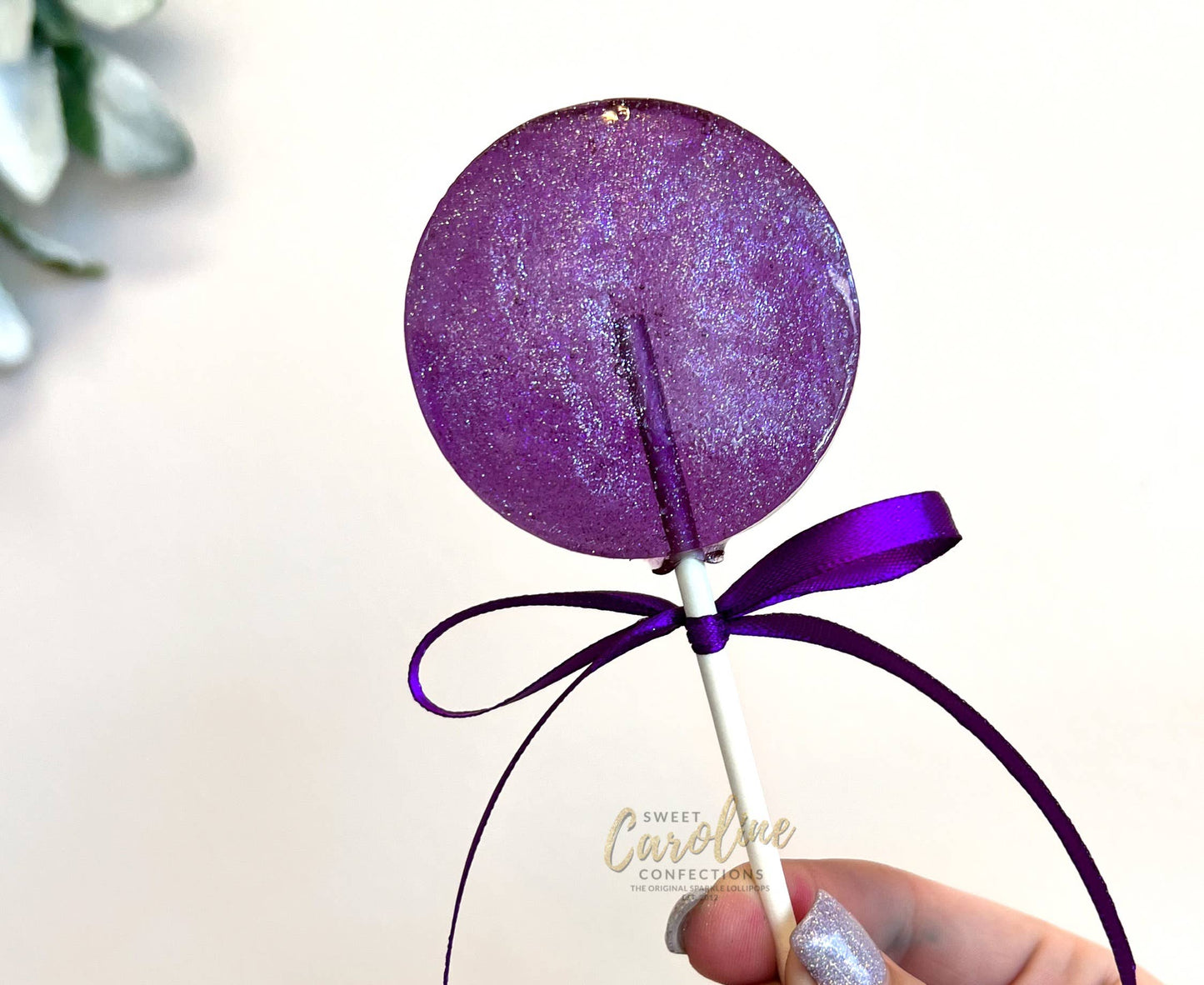 Grape Sparkle Lollipops