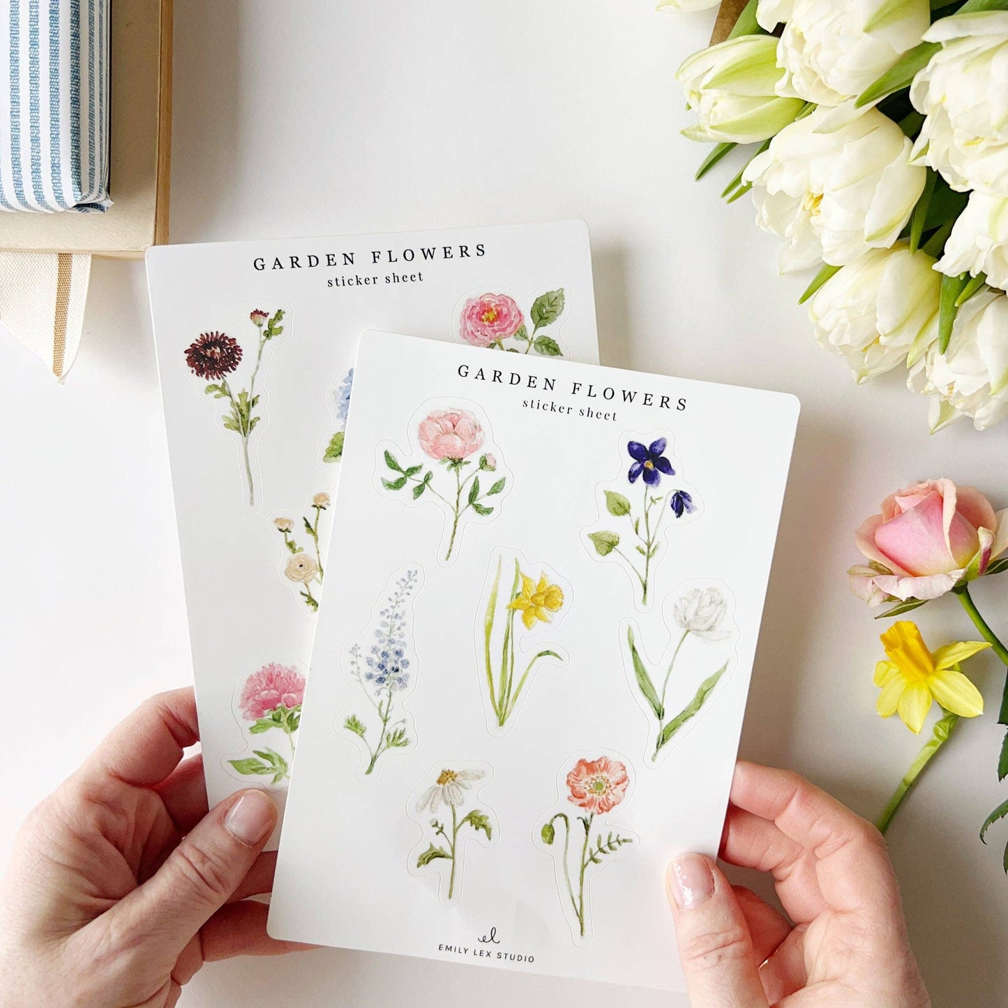 Garden flowers sticker sheets