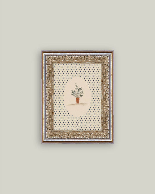 Carrots on Dots Framed Antique Art: 5x7