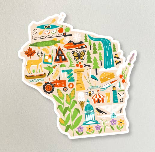 XI Wisconsin Icons Vinyl Sticker