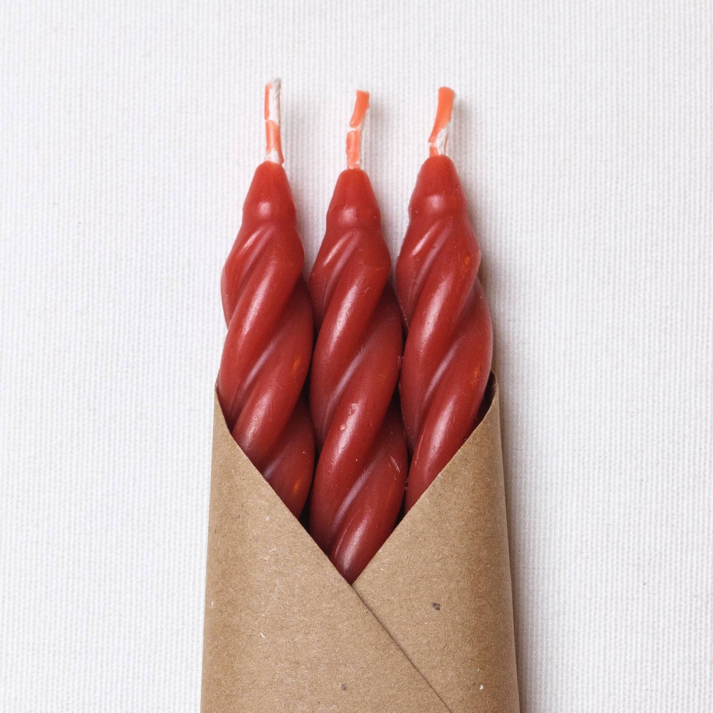 Rose Beeswax Taper Candles Set of 3: Spiral Taper