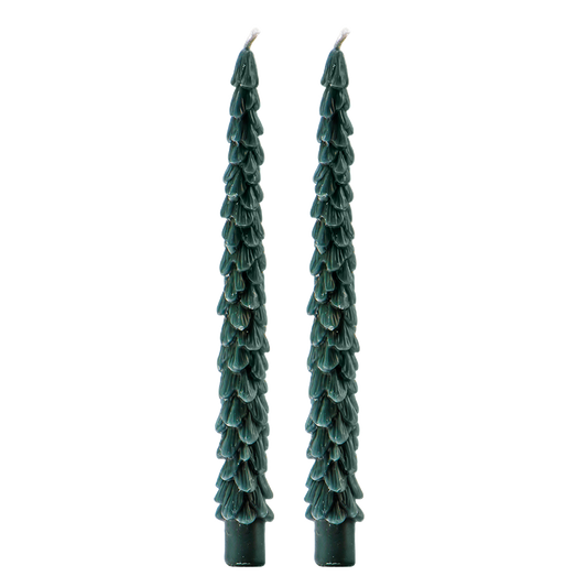 Green Tree Taper Candles