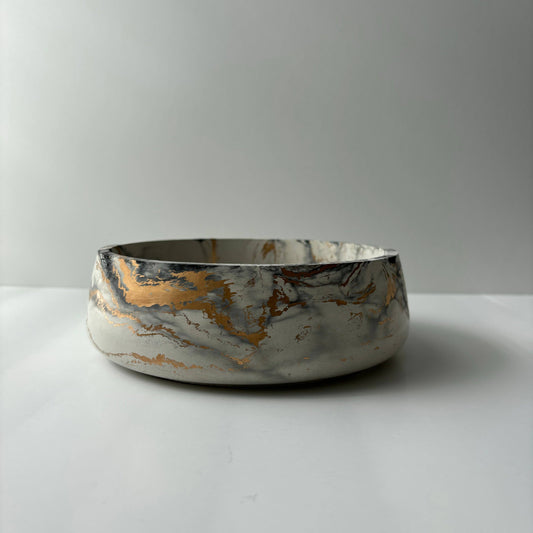 Daza - Concrete Bowl: Black fusion marble