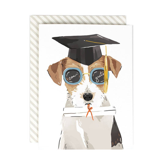 Bright Future Grad Dog Greeting Card: Single card