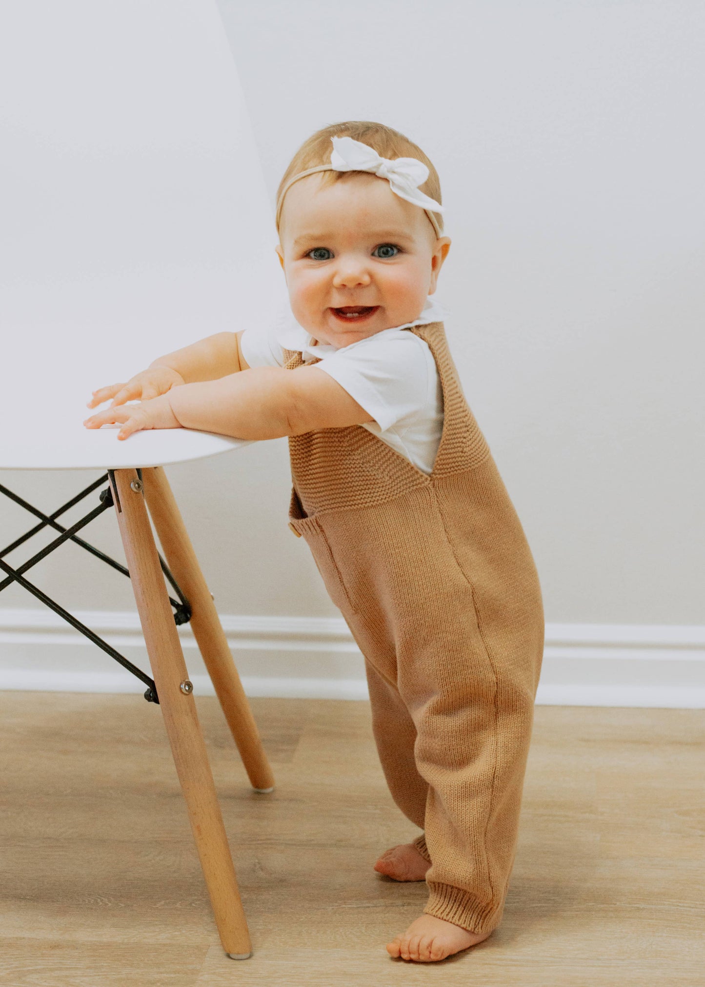 Baby Knit jumperJumpsuit suspender Overalls pants EZRA: Forest Green