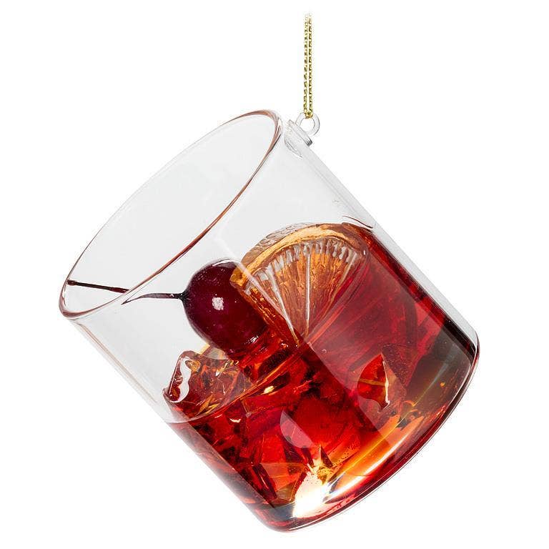 Old Fashion with Ice Ornament