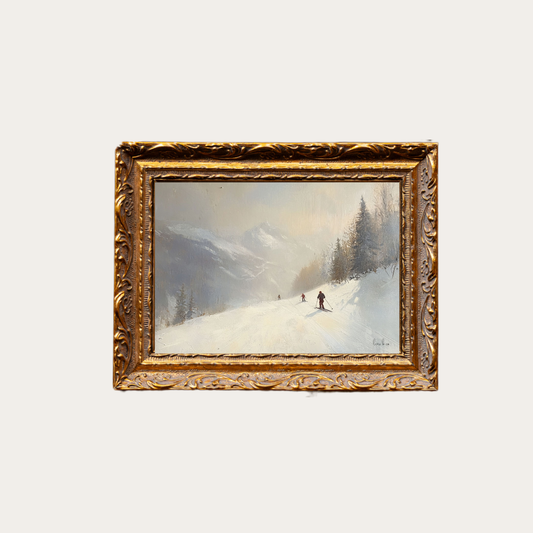 Swiss Alps | French Brass Gold Mould Framed Art: 8 x 10