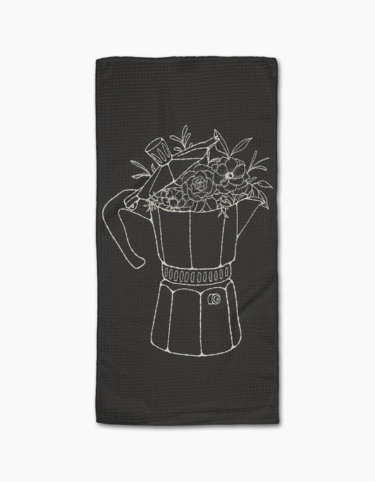 Fresh Brewed Floral Bar Towel