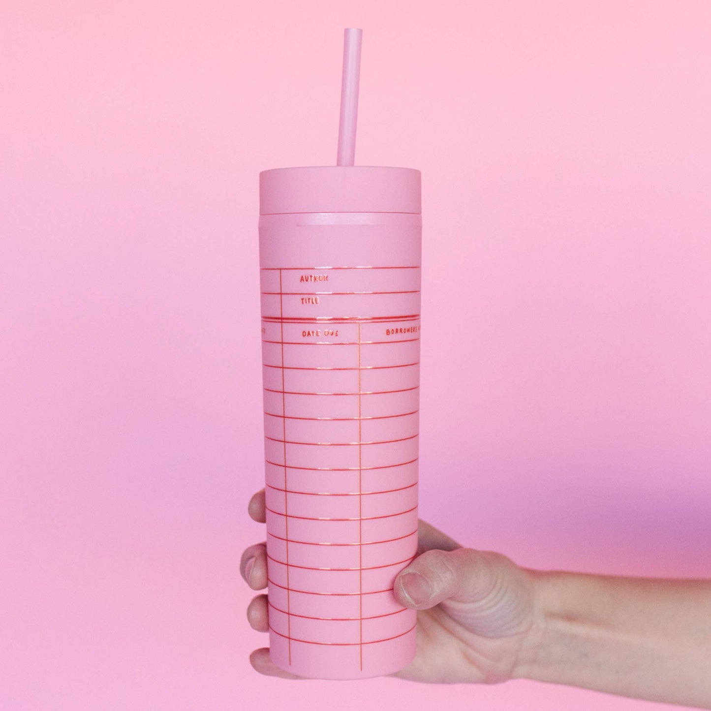 Pink Library Card 16oz Tumbler