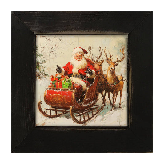 Santa in Sleigh: Black / Small