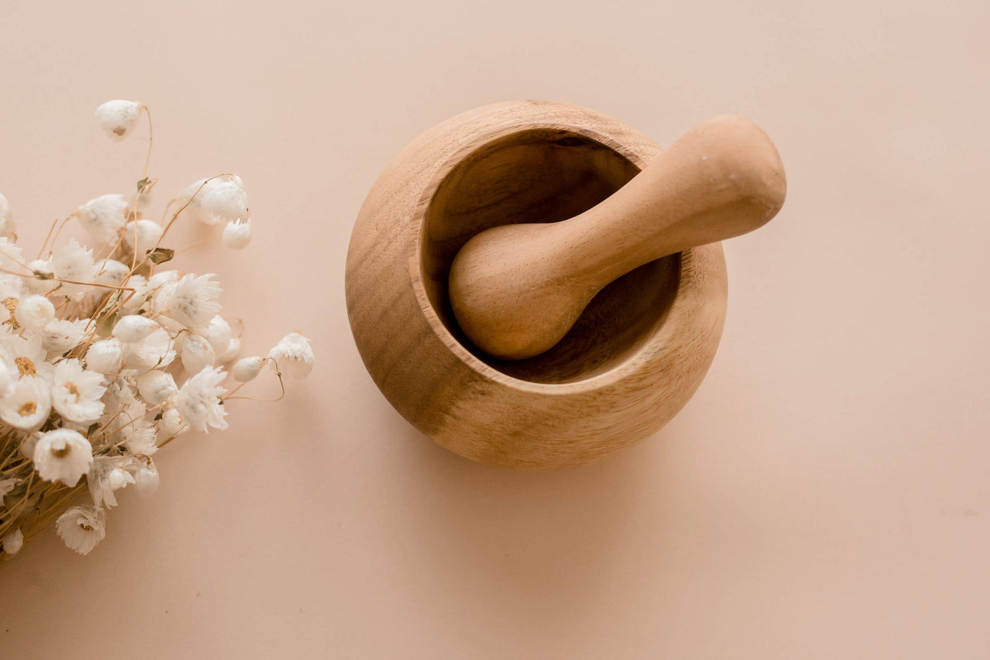 Wooden Mortar & Pestle