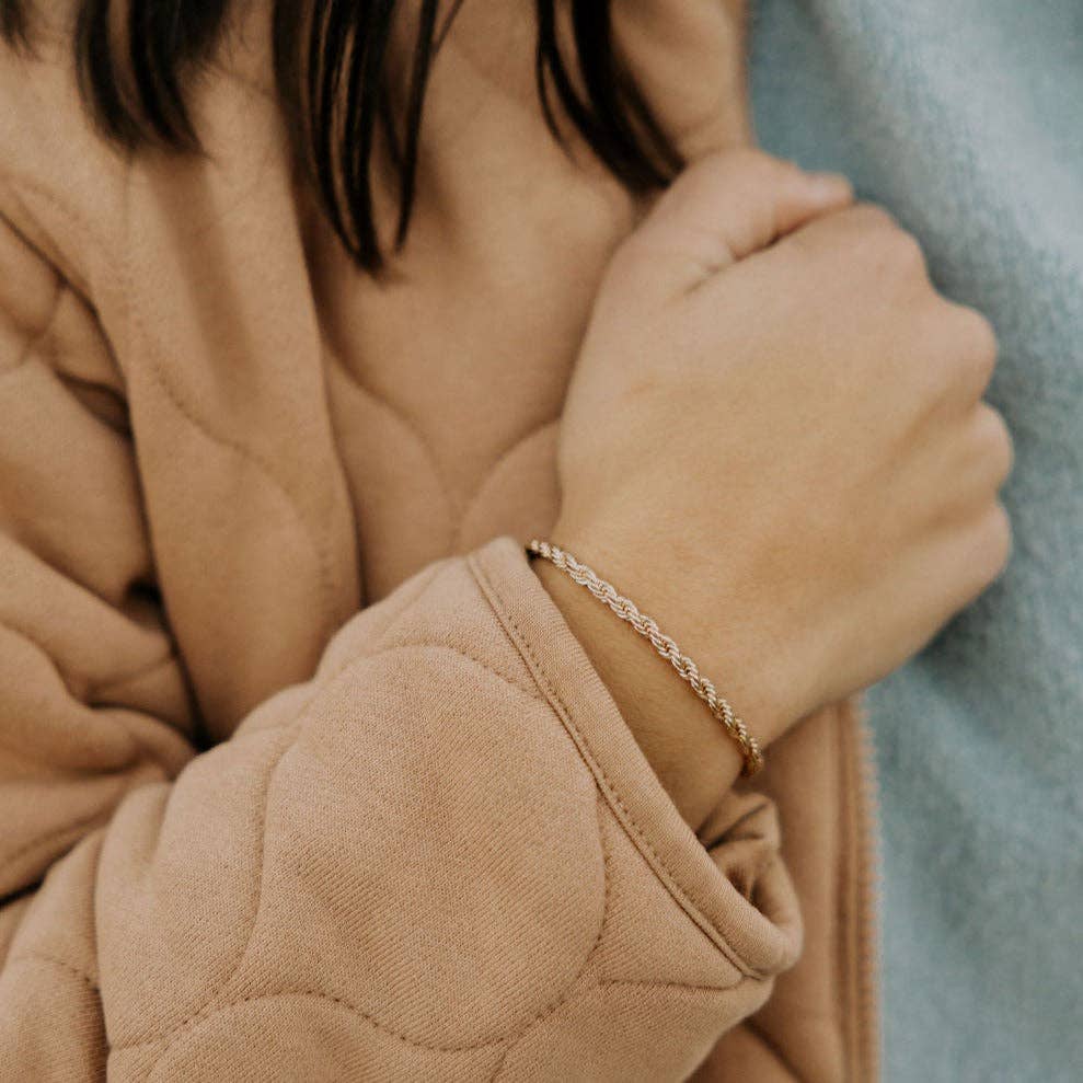 Naomi Gold Filled Rope Bracelet: 7"