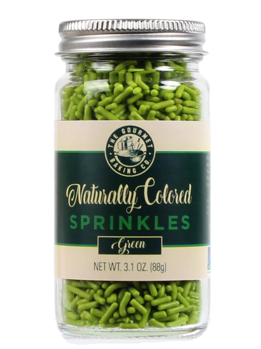 Naturally Colored Green Sprinkles 3.1 Oz.