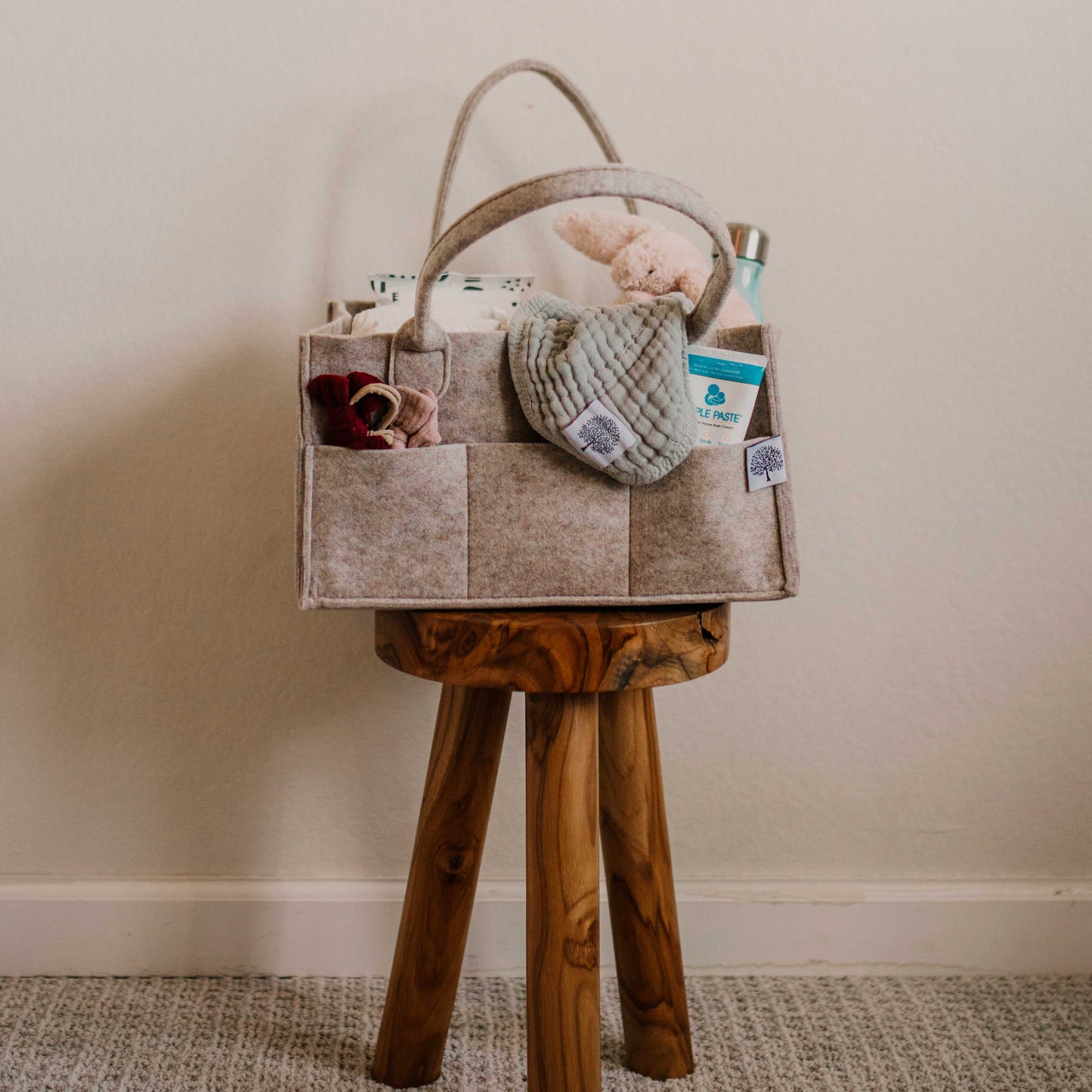 Diaper Caddy in Oatmeal: Large (16 x 10 x 7")