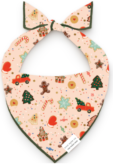 Holiday Cookies Dog Bandana: Large