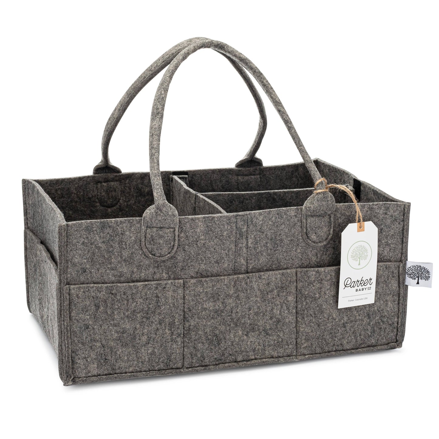 Diaper Caddy in Peppercorn: Large (16 x 10 x 7")