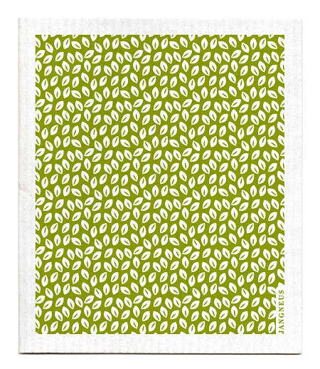 Green Mini Leaves Swedish Dishcloth