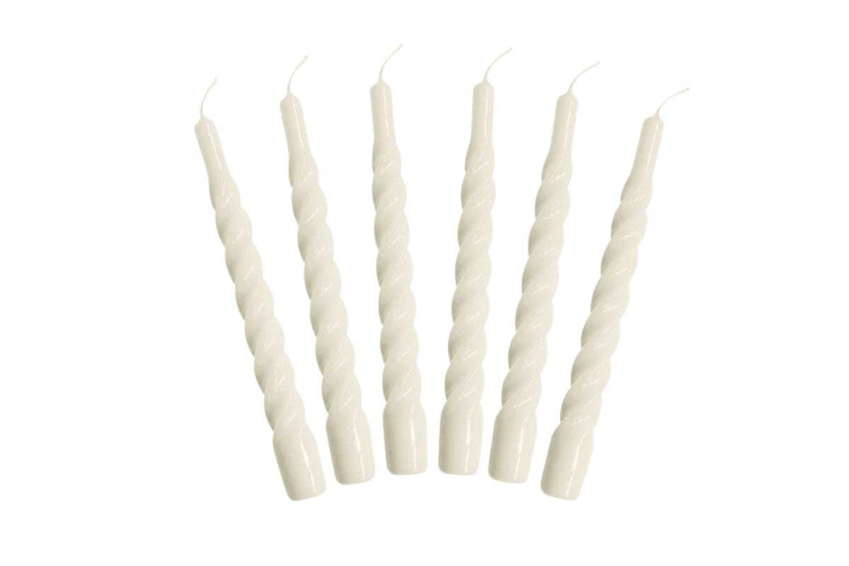 Cream Twisted Taper Candles
