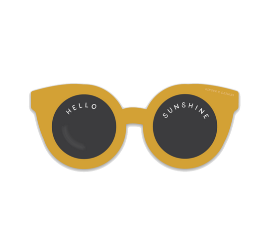 Hello Sunshine Sunglasses Vinyl Sticker