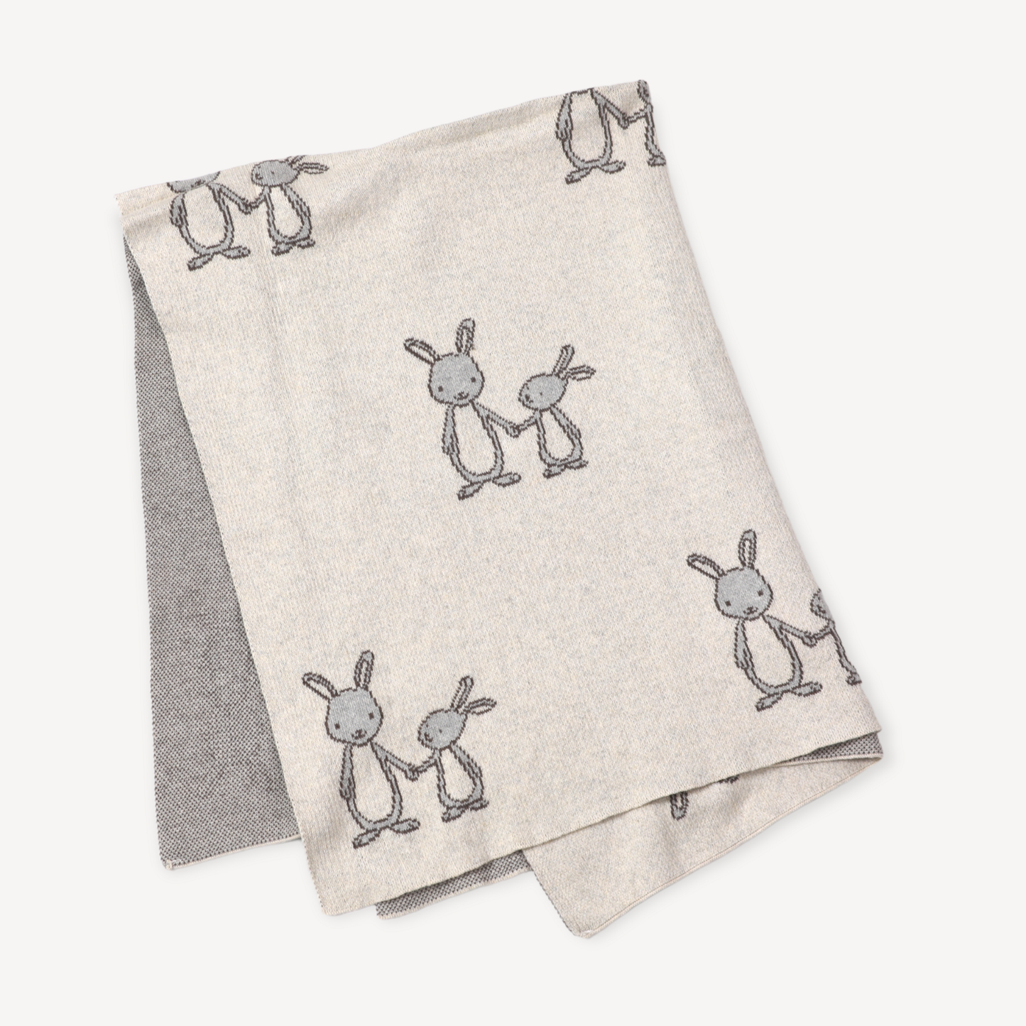 Bunny - Organic Cotton Jacquard Sweater Knit Baby Blanket: One Size