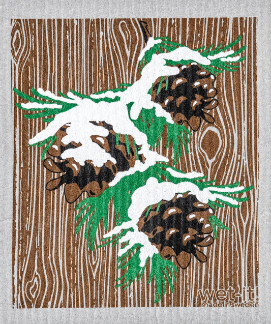 Winter Pine Gray Swedish Cloth