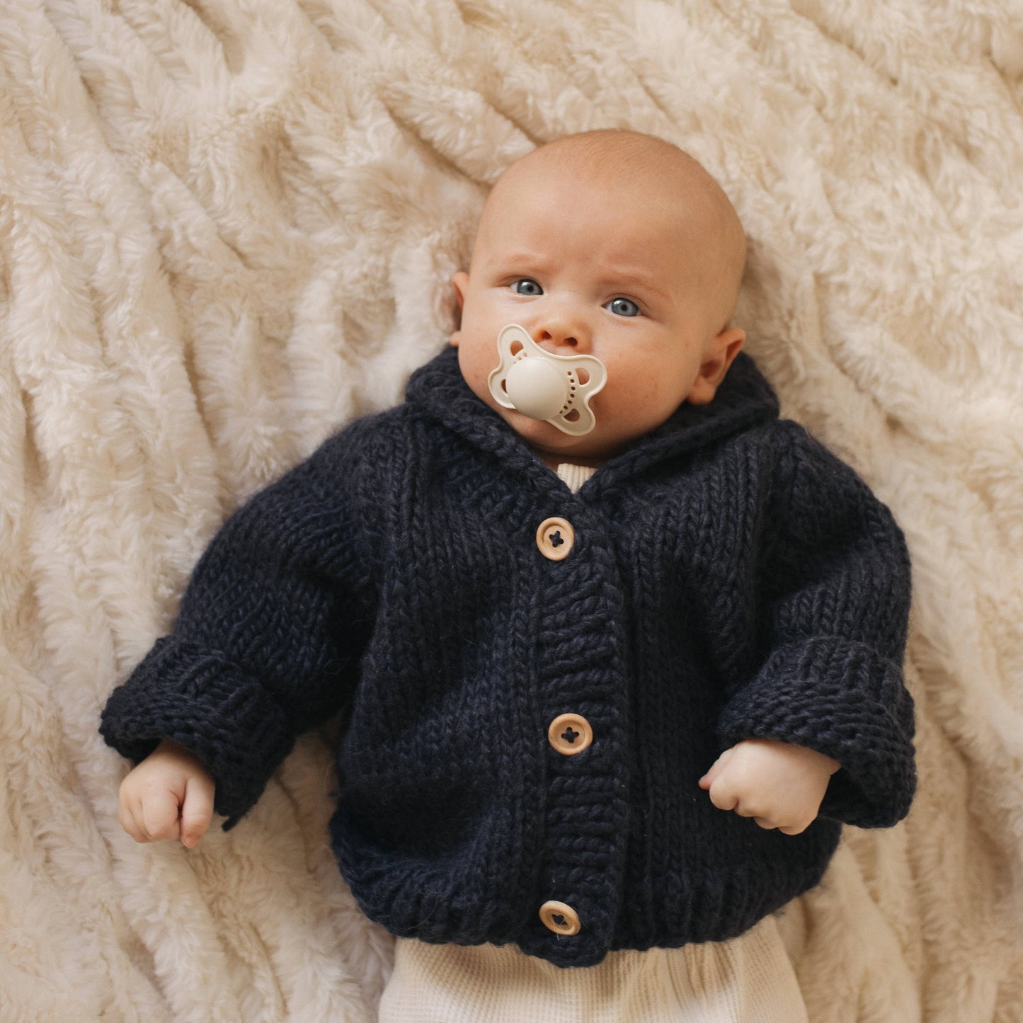 Shawl Collar Indigo Cardigan Sweater for Baby & Toddler