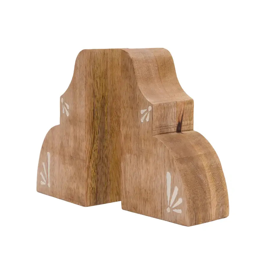 Lana Floral Hand Carved Bookends Set 2