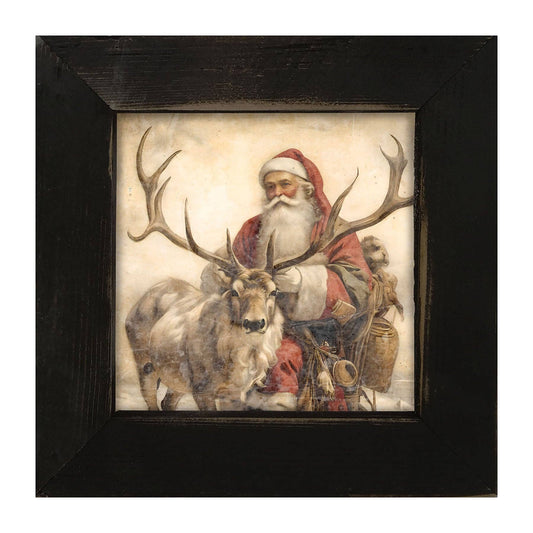 Reindeer with Santa 1: Black / Small