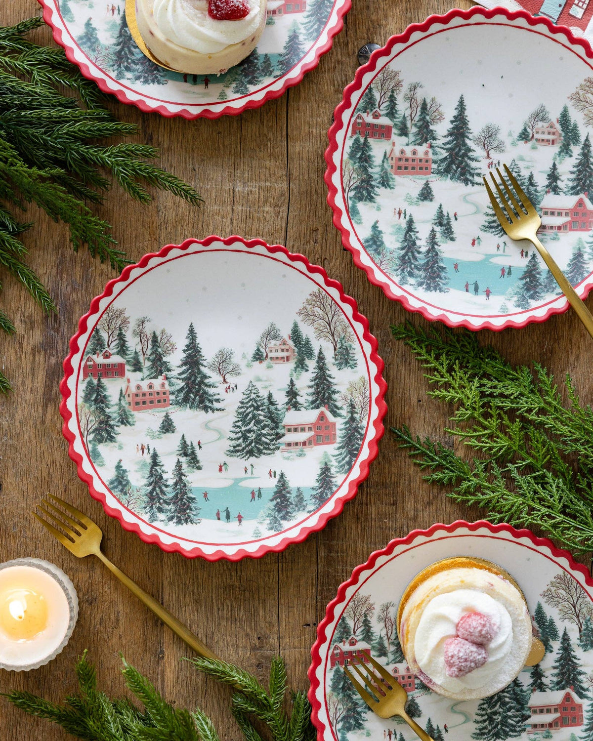 Christmas Scene Bamboo Plate